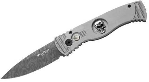 5891 Pro-Tech TR 2 Skull Custom Special Grey (Chad Nichols Damascus)