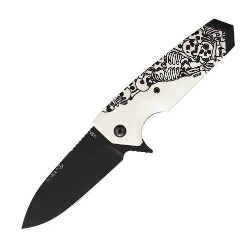 3810 Hogue EX-02 Spear Point Flipper Custom Skulls & Bones