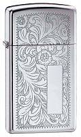 Зажигалка ZIPPO Slim® Venetian® с покрытием High Polish Chrome