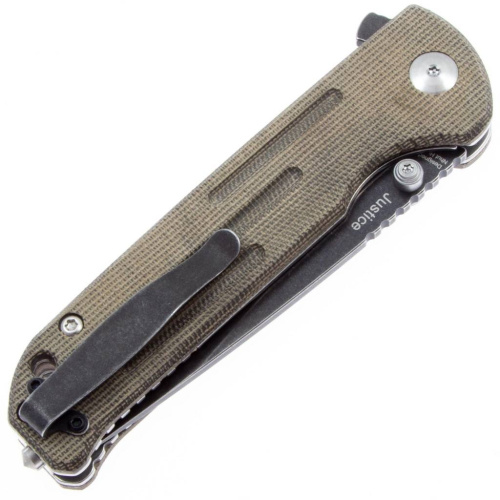 Складной нож Kizer Justice Blackwash Serrated фото 2