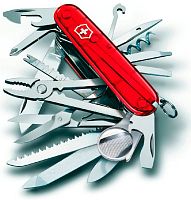 Мультитул Victorinox Нож перочинныйSWISS CHAMP 91мм полупрозрачный красный