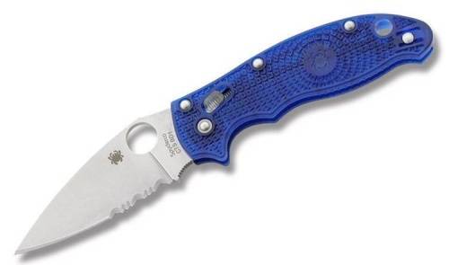 5891 Spyderco Manix 2 lightweight Blue Combo Edge