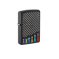  зажигалка ZIPPO Chess Pieces с покрытием Black Matte