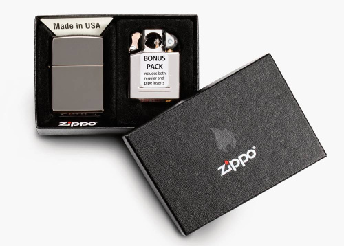 499 ZIPPO ЗажигалкаBlack Ice® и вставной блок для трубок 499 ZIPPO ЗажигалкаBlack Ice® и вставной блок для трубок